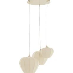 Hanglamp Moscito ecru linnen 3-lichts
