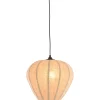 Hanglamp Moscito zwart ecru linnen 1-lichts