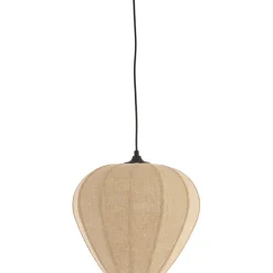 Hanglamp Moscito zwart ecru linnen 1-lichts