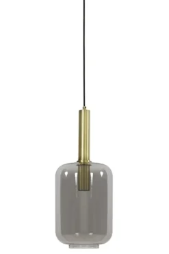 Hanglamp Peglio glas smoke antiek brons