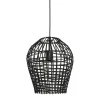Hanglamp Scarperio rond 31 cm rotan zwart