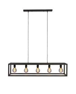 Hanglamp Tiamo zwart staal 5-lichts