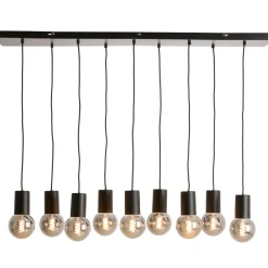 Hanglamp Trecate mat zwart 9-lichts