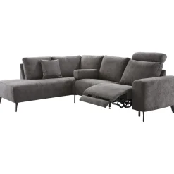 Hoekbank links Davanti pocket HR koudschuim donkergrijs