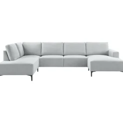 Hoekbank links Fabria lichtgrijs groot basic comfort