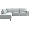Hoekbank links Fabria lichtgrijs basic comfort