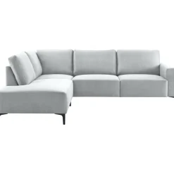 Hoekbank links Fabria lichtgrijs basic comfort