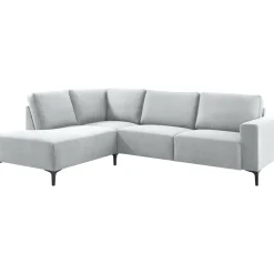 Hoekbank links Fabria lichtgrijs basic comfort