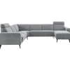 Hoekbank links Puento gerecycled polyether HR-zitting grijs