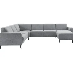 Hoekbank links Puento gerecycled polyether HR-zitting grijs