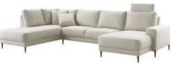 Hoekbank Portona HR-schuim zitting ecru