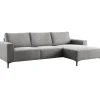Hoekbank rechts Fabria grijs basic comfort