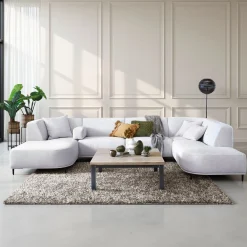 Hoekbank rechts Pantini lichtgrijs excellent comfort