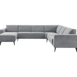 Hoekbank rechts Puento gerecycled polyether HR-zitting grijs