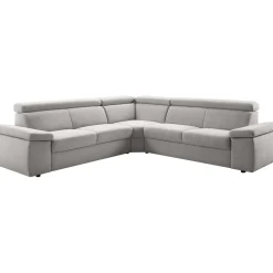 Hoekbank Temiso pocketveren grijs verstelbare zitdiepte L