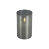 Kaars Caposele Led medium grijs glas rond
