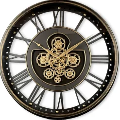 Klok Nimar metaal rond 60cm zwart open dessin 44