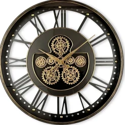 Klok Nimar metaal rond 80cm zwart open dessin 45