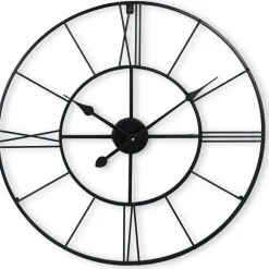 Klok Nimar metaal rond 60cm zwart strak dessin 62