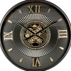 Klok Nimar metaal rond 60cm zwart dessin 54