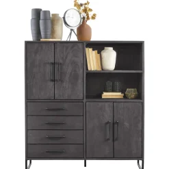 Opbergkast Piastra 126 cm zwart