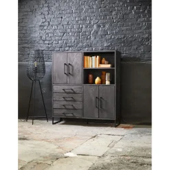 Opbergkast Piastra 126 cm zwart