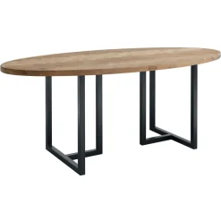 Ovale eettafel Vinito 200x100 cm visgraat naturel