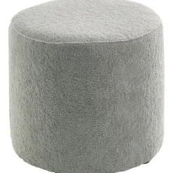 Poef Roby 40 cm grijs rond
