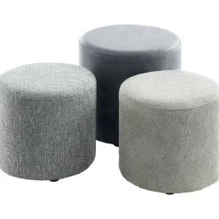 Poef Roby 40 cm grijs rond