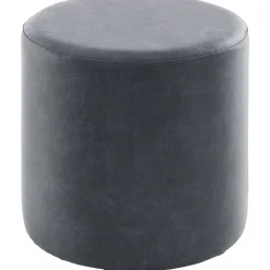 Poef Roby 45 cm microleder donkerblauw rond