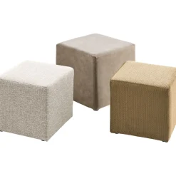 Poef Roby 40x40 cm okergeel vierkant