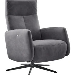 Relaxfauteuil Perfini elektrisch verstelbare rug en voetensteun antraciet