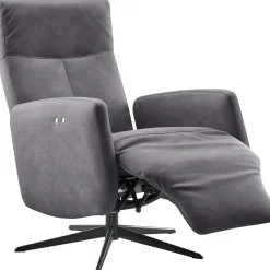 Relaxfauteuil Perfini elektrisch verstelbare rug en voetensteun antraciet