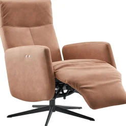 Relaxfauteuil Perfini elektrisch verstelbare rug en voetensteun camel