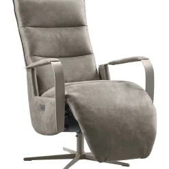 Relaxfauteuil Seduto elektrisch microleder donkergrijs