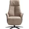 Relaxfauteuil Serio beige donker hout premium comfort