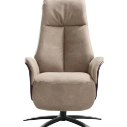 Relaxfauteuil Serio beige donker hout premium comfort