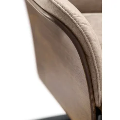 Relaxfauteuil Serio beige donker hout premium comfort
