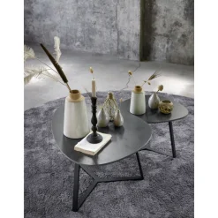 Salontafel Lineto 47x61 cm organisch zwart keramiek