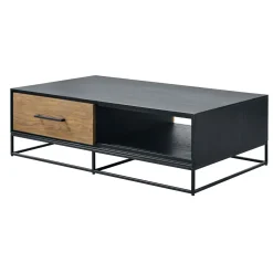 Salontafel Vinito (L124xB70) eiken fineer zwart/naturel