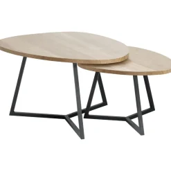 Salontafelset Locarnio 40 en 52 cm organisch fresh oak