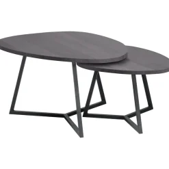 Salontafelset Locarnio 40 en 52 cm organisch zwart