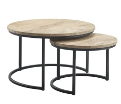 Salontafelset Lunata 55 en 75 cm rond barley