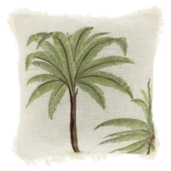 Sierkussen Antrona 45x45 cm wit palmboom
