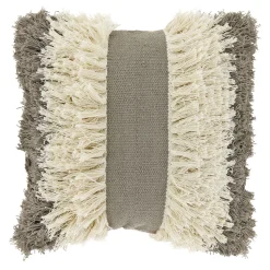 Sierkussen Antrona 45x45cm taupe kwasten