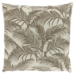 Sierkussen Canosa taupe met palmboomtakken