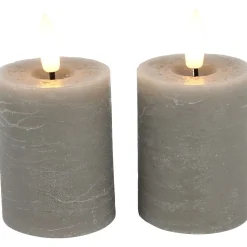 Stompkaars Benevento Led grijs 5 cm rond set van 2