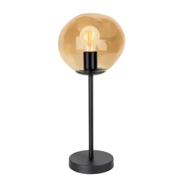 Tafellamp Macato zwart amber glas 1-lichts