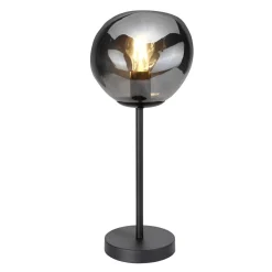 Tafellamp Macato zwart smoke glas 1-lichts