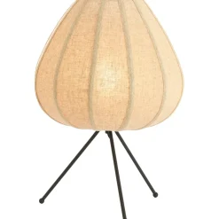 Tafellamp Moscito zwart ecru linnen 1-lichts